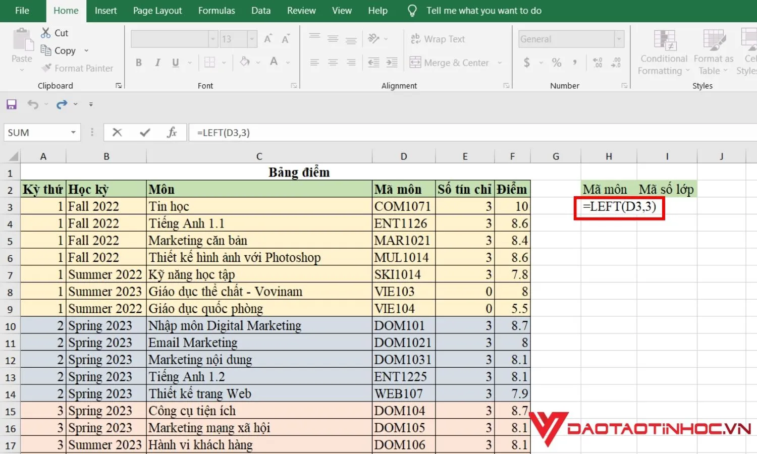 Các hàm lấy ký tự trong Excel cực dễ dàng mà bạn cần biết