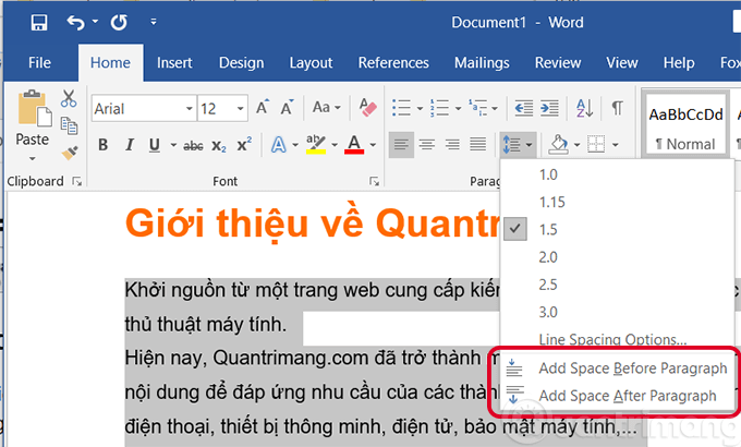 Cách giãn dòng trong Word 2016, 2019, 2010, 2007, 2013