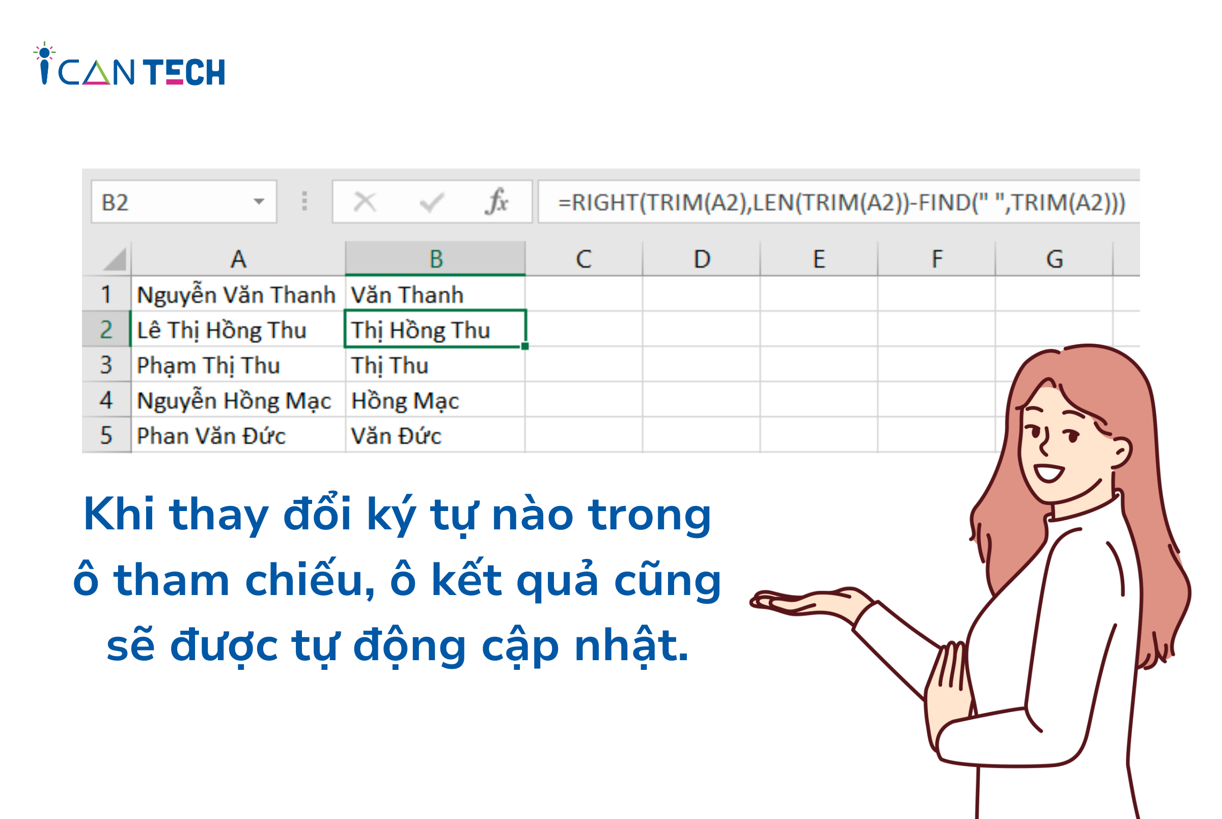 Hướng dẫn cách dùng hàm bỏ ký tự trong Excel