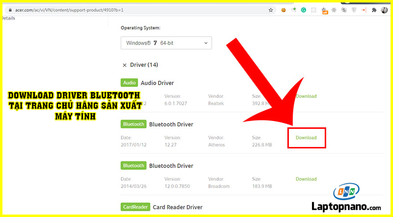 Hướng dẫn cách cài đặt driver bluetooth win 7 cho laptop và PC