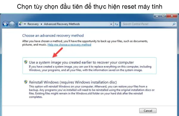 [Top] 4 cách khôi phục máy tính về trạng thái ban đầu Win 7