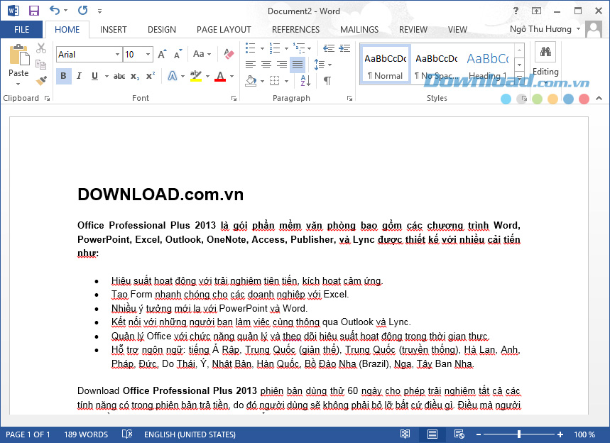 Microsoft Office 2013 Professional Plus 15.0.4833.1001 60 ngày dùng thử miễn phí Office 2013