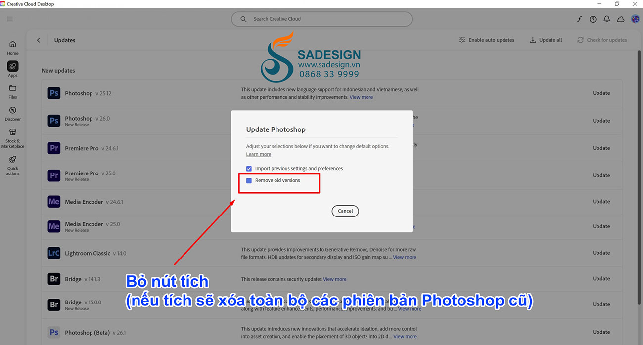 Hướng dẫn update phiên bản Photoshop 2025 v26.0 mới nhất
