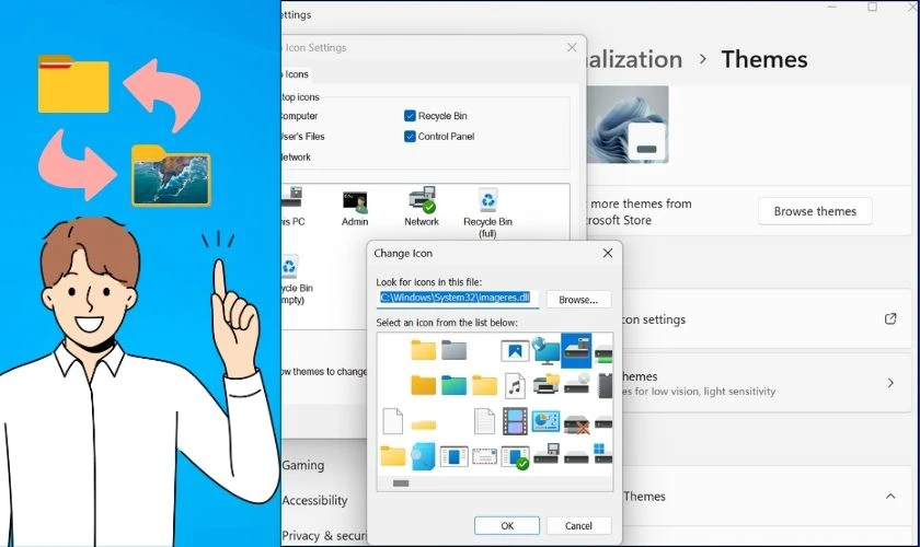 Cách đổi icon trên máy tính Win 10, 11, macOS