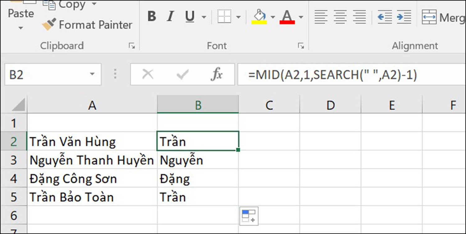 Mách bạn cách sử dụng hàm MID trong Excel để cắt chuỗi cực dễ