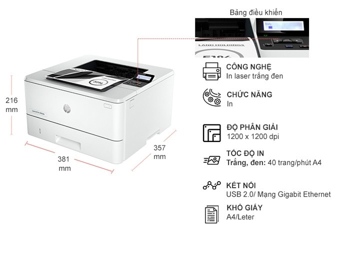 Máy in đen trắng HP LaserJet Pro 4003dn (2Z609A) - Đơn năng