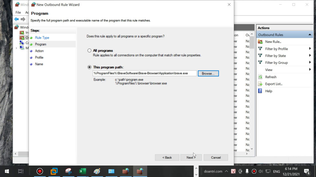 Cách chặn kết nối internet của phần mềm sử dụng Windows Firewall