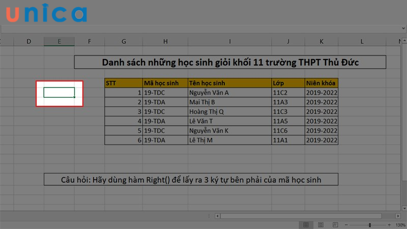 Cách sử dụng hàm Right trong Excel đơn giản, có ví dụ chi tiết