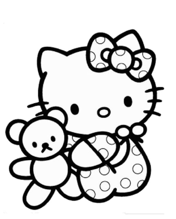 Bộ sưu tập tranh tô màu Hello Kitty đáng yêu