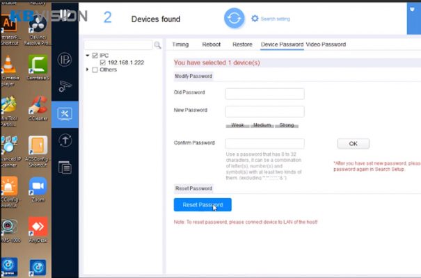 Hướng dẫn reset pass camera IP KBVISION