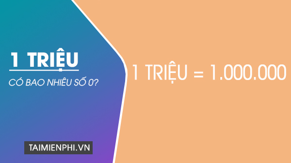 1 triệu có mấy số 0? 1 triệu viết bằng số như thế nào?