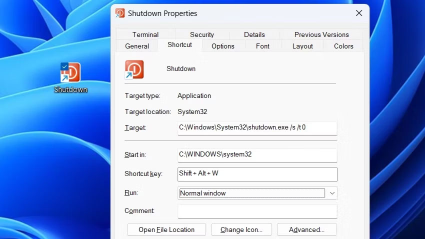 Hướng dẫn thêm shortcut Shutdown trên desktop trong Windows 11