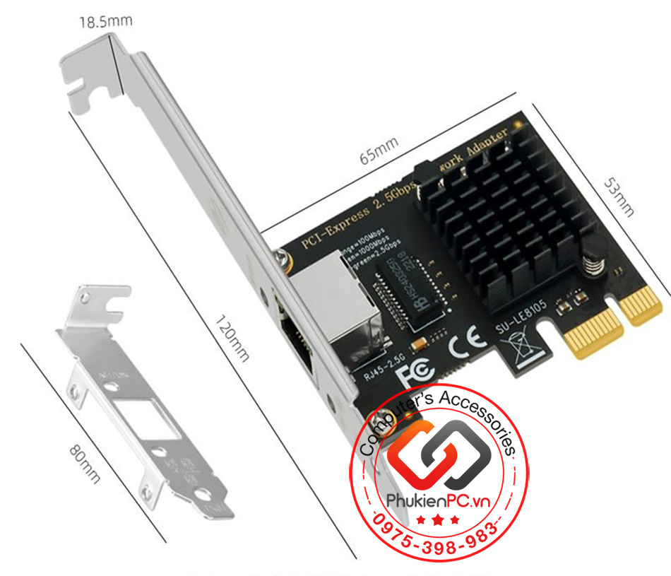 Card mạng LAN 1GB giá rẻ cho PC, giao tiếp PCIe dùng cho các loại main