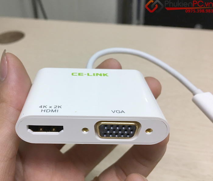 Thiết bị kết nối laptop với máy chiếu qua HDMI, VGA