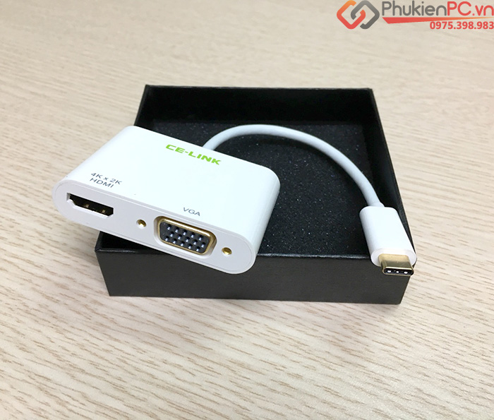 Thiết bị kết nối laptop với máy chiếu qua HDMI, VGA