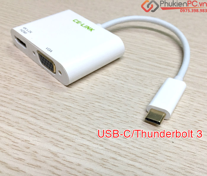 Thiết bị kết nối laptop với máy chiếu qua HDMI, VGA