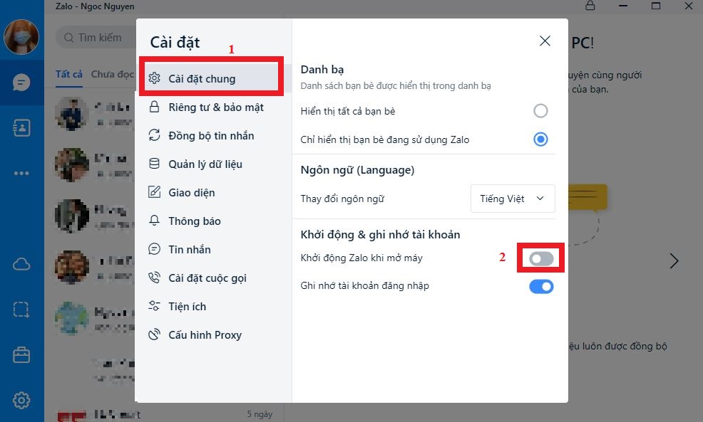 2 Bước tắt Zalo khởi động cùng Windows khi mở máy tính