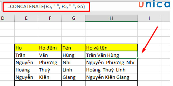 4 hàm nối chuỗi trong Excel cực hay và hữu ích nhất