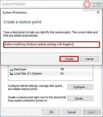 Cách bật System Restore Win 10 tạo điểm khôi phục hệ thống