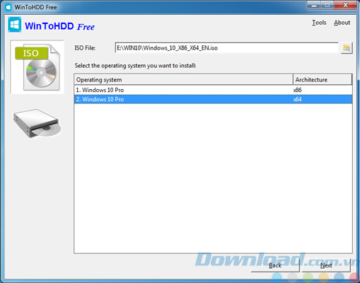 WinToHDD 6.5 Cài Win không cần USB hay DVD