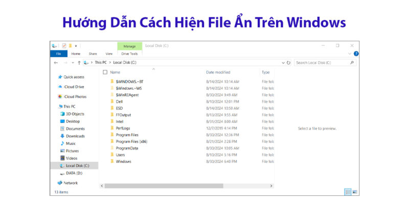 Hướng Dẫn Cách Hiện File Ẩn Trên Windows