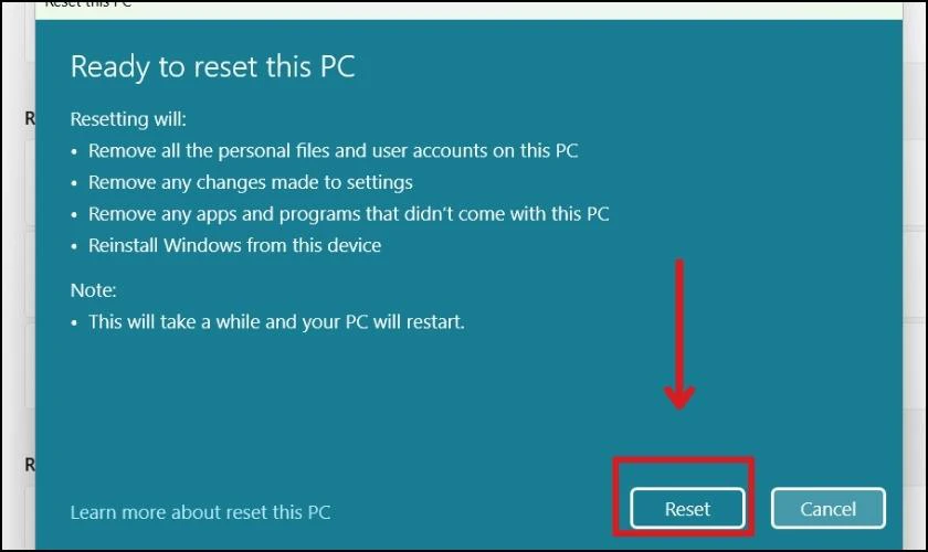 Hướng dẫn cách reset Windows 11 trường hợp khẩn cấp