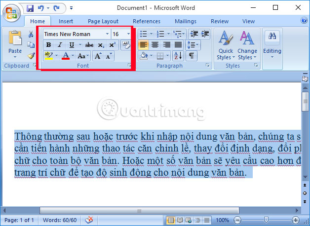 Hướng dẫn định dạng phông chữ, thay đổi độ giãn và tạo chữ nghệ thuật trong Word