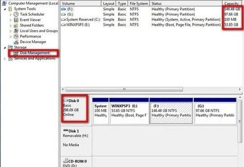 Cách kiểm tra dung lượng ổ cứng