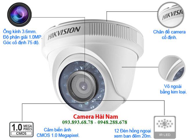 Camera Hikvision DS-2CE56D0T-IR 2MP Full HD 1080P dome IR 20m