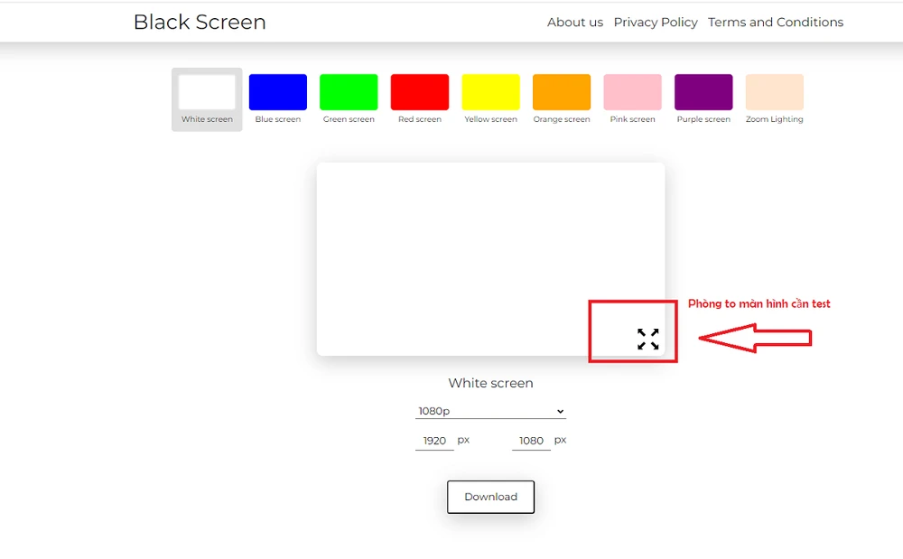 Hướng dẫn cách test màn hình thiết bị điện tử trực tuyến bằng blackscreen.tech