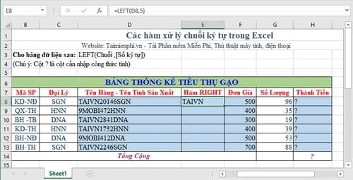 Tổng hợp các hàm xử lý chuỗi ký tự trong Excel ứng dụng văn phòng - Bach Khoa 4