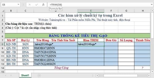 Tổng hợp các hàm xử lý chuỗi ký tự trong Excel ứng dụng văn phòng - Bach Khoa 4