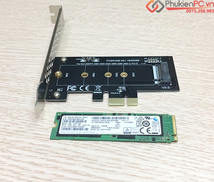 Card gắn ổ cứng SSD M2 PCIe NVMe 2280 to PCI-E 1X GEN3 GEN4 GEN5