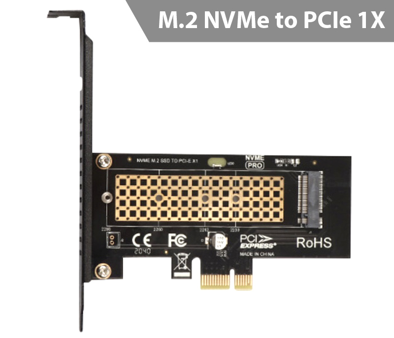 Card gắn ổ cứng SSD M2 PCIe NVMe 2280 to PCI-E 1X GEN3 GEN4 GEN5