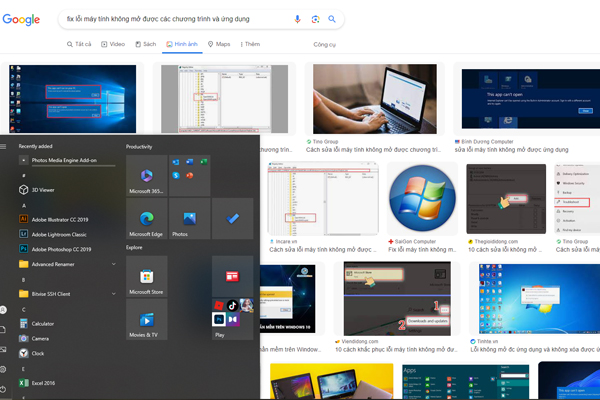 fix lỗi máy tính không mở được các chương trình và ứng dụng