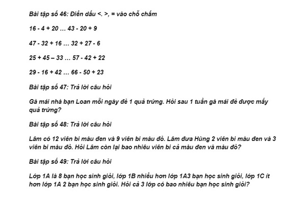 50+ bài toán lớp 1 cơ bản và nâng cao cho bé năm 2024 - 2025