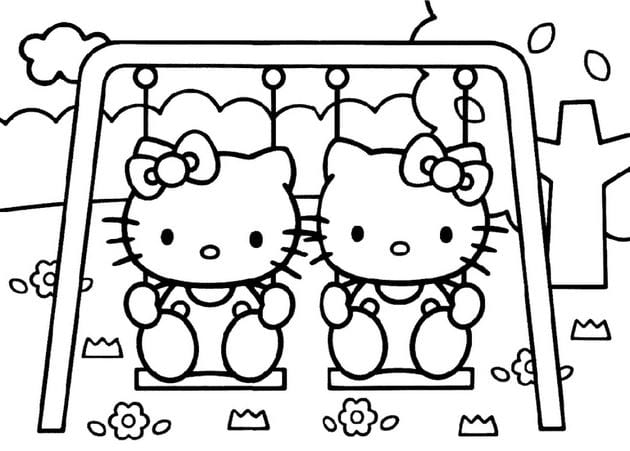 Bức tranh tô màu Hello Kitty