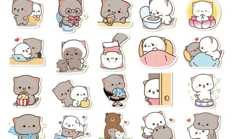 20 Mẫu sticker mèo cute dễ thương được yêu thích 2024