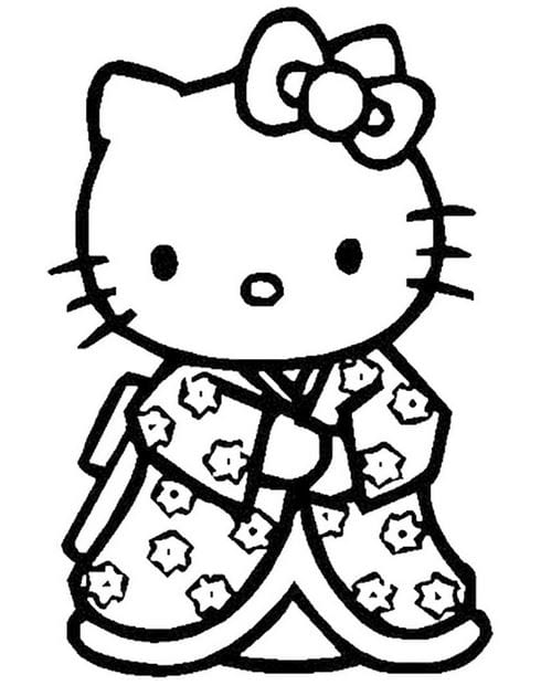 Bức tranh tô màu Hello Kitty