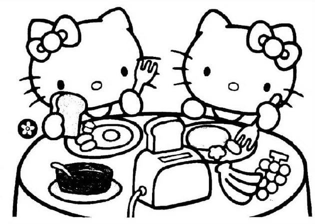 Bức tranh tô màu Hello Kitty