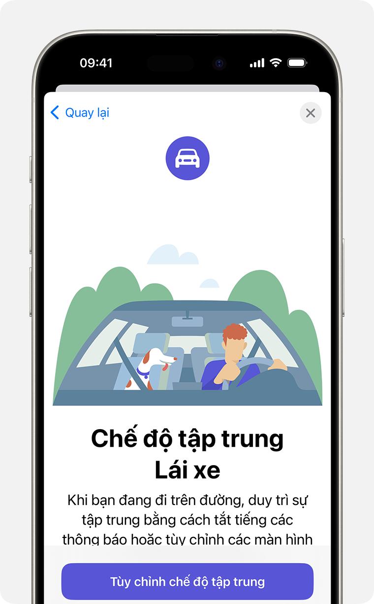 Sử dụng chế độ Tập trung lái xe trên iPhone để tập trung vào đường đi