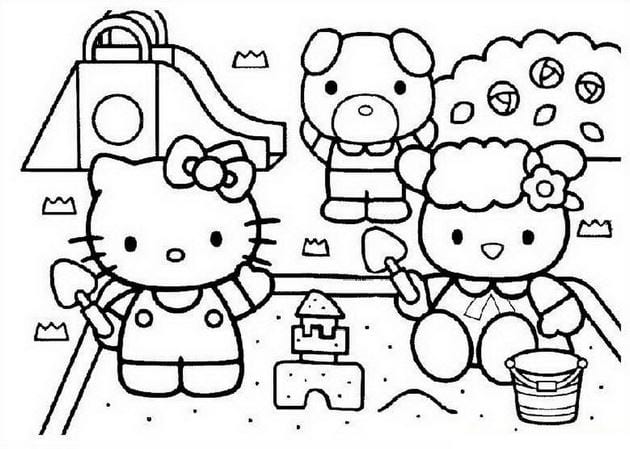 Bức tranh tô màu Hello Kitty