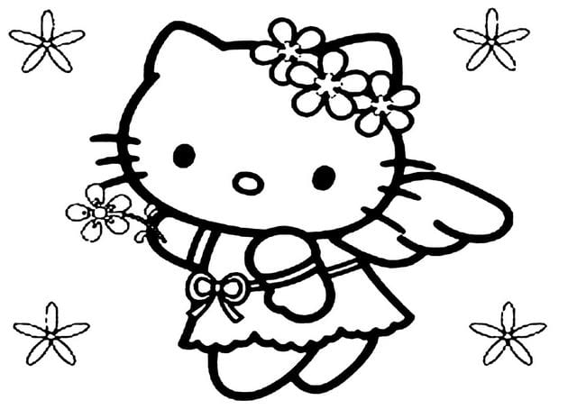 Bức tranh tô màu Hello Kitty