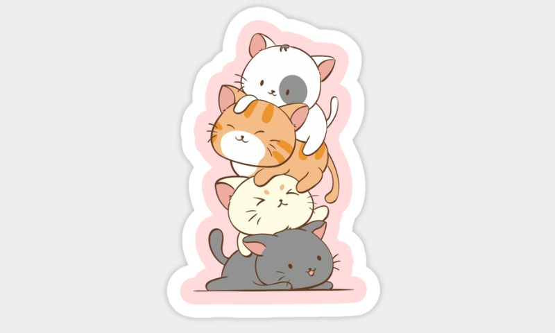 20 Mẫu sticker mèo cute dễ thương được yêu thích 2024