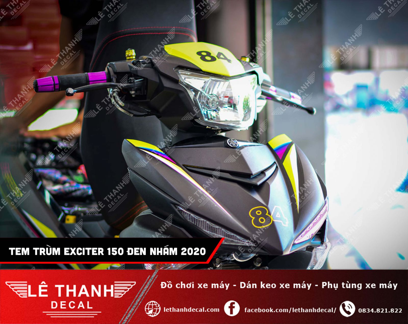 Tem trùm Exciter 150 đen nhám 2020 chất phát ngất