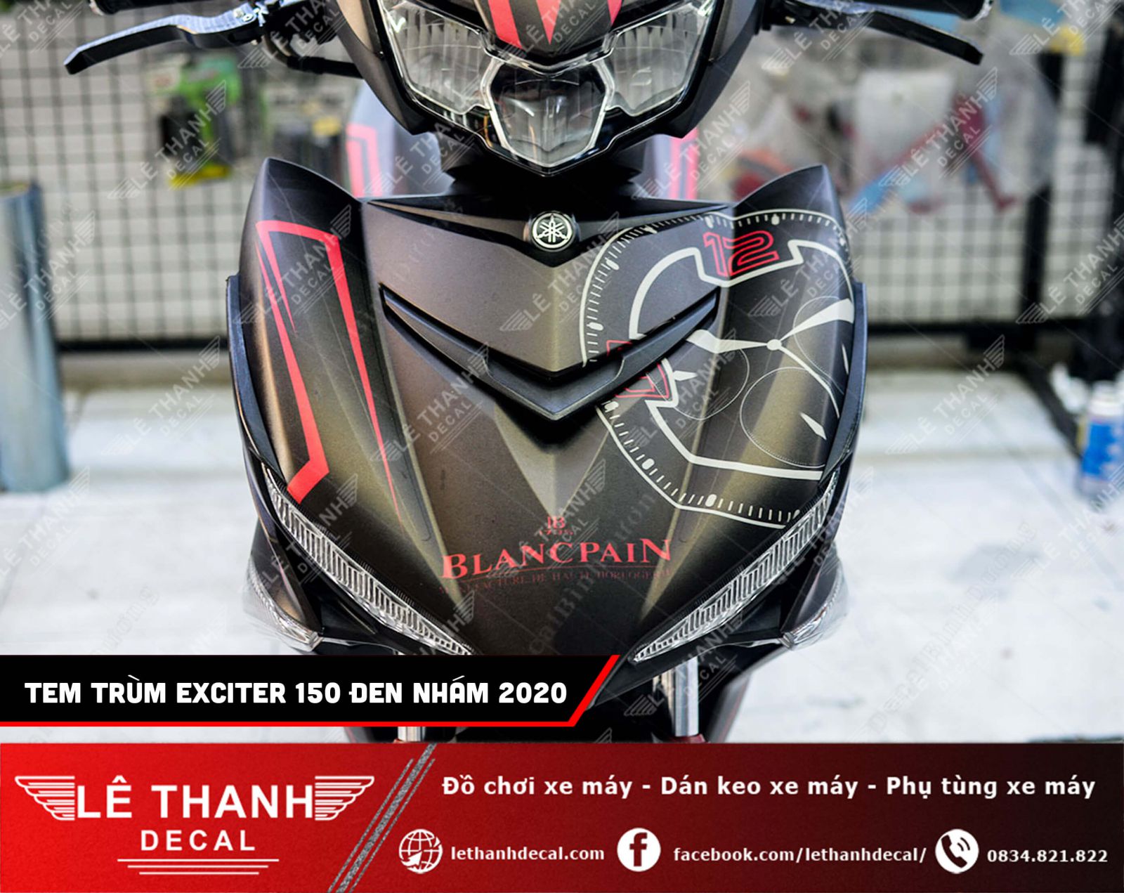 Tem trùm Exciter 150 đen nhám 2020 chất phát ngất