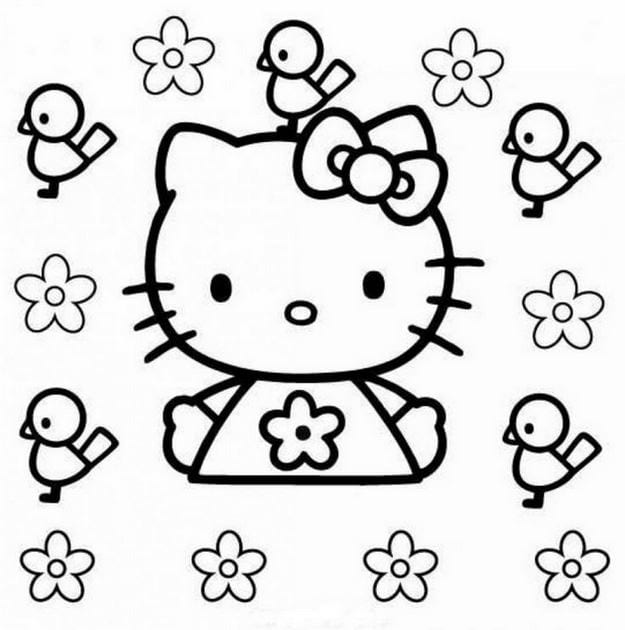 Bức tranh tô màu Hello Kitty