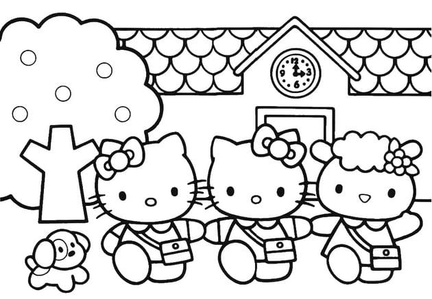 Bức tranh tô màu Hello Kitty