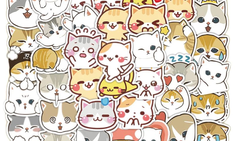 20 Mẫu sticker mèo cute dễ thương được yêu thích 2024