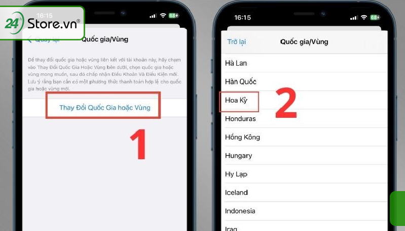 Cách chuyển vùng iPhone sang Trung Quốc, Pháp, Mỹ, Hàn, Nhật